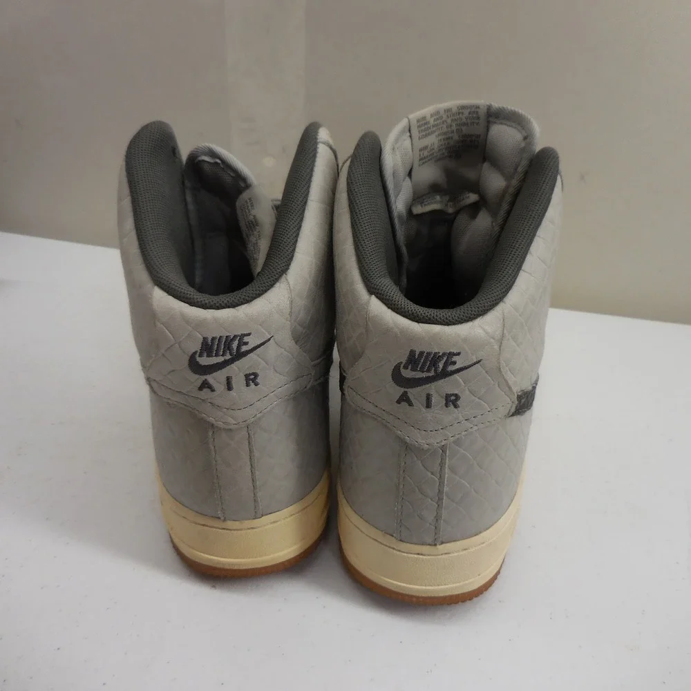 Nike Air Force 1 High Wolf Grey Croc Embossed Gum Sole Sneakers 654440-008 US 10
